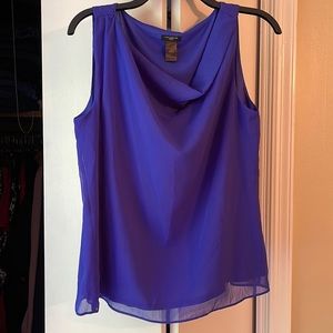 Ann Taylor. Large Petite. Blue tank-top blouse.